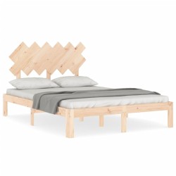 Cadre de lit sans matelas bois de pin massif 