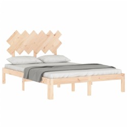 Cadre de lit sans matelas bois de pin massif 
