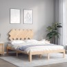Cadre de lit sans matelas bois de pin massif 