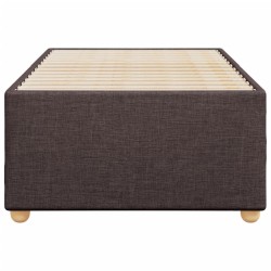 Cadre de lit sans matelas marron foncé 100x200 cm tissu 