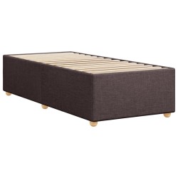 Cadre de lit sans matelas marron foncé 100x200 cm tissu 