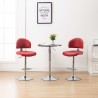 Tabourets de bar lot de 2 rouge bordeaux similicuir 