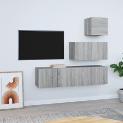 Ensemble de meubles TV 4 pcs Sonoma gris Bois d'ingénierie 