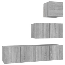 Ensemble de meubles TV 4 pcs Sonoma gris Bois d'ingénierie 