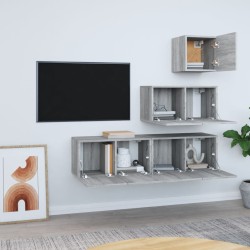 Ensemble de meubles TV 4 pcs Sonoma gris Bois d'ingénierie 