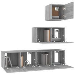 Ensemble de meubles TV 4 pcs Sonoma gris Bois d'ingénierie 