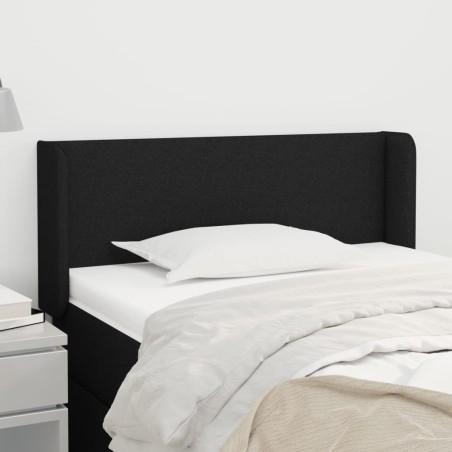Tête de lit avec oreilles Noir 103x16x78/88 cm Tissu 