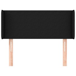 Tête de lit avec oreilles Noir 103x16x78/88 cm Tissu 