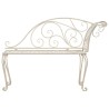 Chaise longue de jardin 128 cm Métal Antique Blanc 