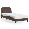 Cadre de lit sans matelas marron 80x200 cm similicuir 