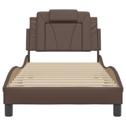 Cadre de lit sans matelas marron 80x200 cm similicuir 