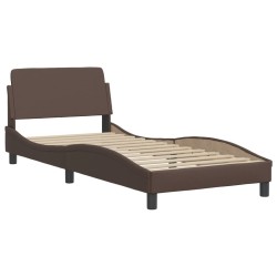 Cadre de lit sans matelas marron 80x200 cm similicuir 