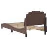 Cadre de lit sans matelas marron 80x200 cm similicuir 