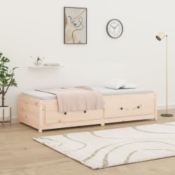 Lit de jour 75x190 cm Petit simple Bois de pin massif 