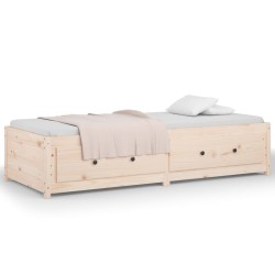 Lit de jour 75x190 cm Petit simple Bois de pin massif 