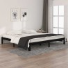 Cadre de lit sans matelas noir bois massif de pin 200x200 cm 