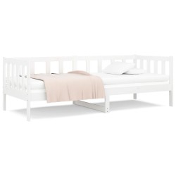 Lit de jour sans matelas blanc 80x200 cm bois de pin massif 