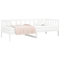 Lit de jour sans matelas blanc 80x200 cm bois de pin massif 