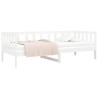 Lit de jour sans matelas blanc 80x200 cm bois de pin massif 