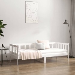 Lit de jour sans matelas blanc 80x200 cm bois de pin massif 