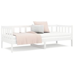 Lit de jour sans matelas blanc 80x200 cm bois de pin massif 