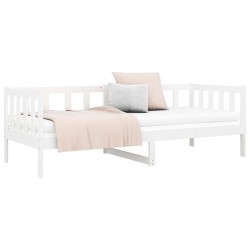 Lit de jour sans matelas blanc 80x200 cm bois de pin massif 