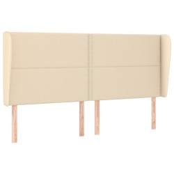 Tête de lit avec oreilles Crème 163x23x118/128 cm Tissu 