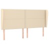 Tête de lit avec oreilles Crème 163x23x118/128 cm Tissu 