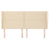 Tête de lit avec oreilles Crème 163x23x118/128 cm Tissu 