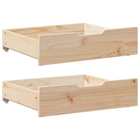 Tiroirs sous le lit avec roulettes 2 pcs 65x55x17 cm pin massif 