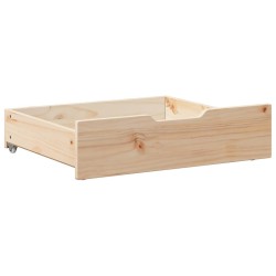 Tiroirs sous le lit avec roulettes 2 pcs 65x55x17 cm pin massif 