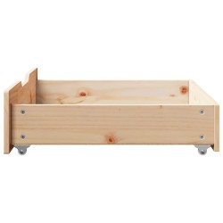 Tiroirs sous le lit avec roulettes 2 pcs 65x55x17 cm pin massif 