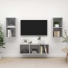 Ensemble de meuble TV 3 pcs Gris béton Bois d'ingénierie 