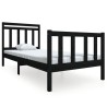 Cadre de lit sans matelas noir bois massif 100x200 cm 
