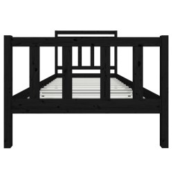 Cadre de lit sans matelas noir bois massif 100x200 cm 