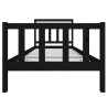 Cadre de lit sans matelas noir bois massif 100x200 cm 