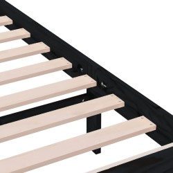 Cadre de lit sans matelas noir bois massif 100x200 cm 