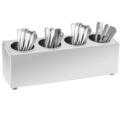 Porte-couverts 4 grilles Rectangulaire Acier inoxydable  