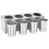 Porte-couverts 4 grilles Rectangulaire Acier inoxydable  