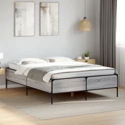 Cadre de lit sans matelas sonoma gris 140x190 cm 