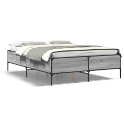 Cadre de lit sans matelas sonoma gris 140x190 cm 