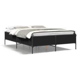 Cadre de lit sans matelas noir 140x190 cm 