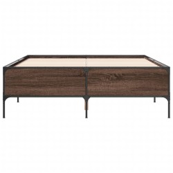 Cadre de lit sans matelas chêne marron 140x190 cm 