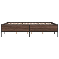 Cadre de lit sans matelas chêne marron 140x190 cm 