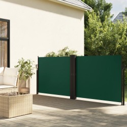 Auvent latéral rétractable vert foncé 140x1200 cm 