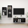 Ensemble de meubles TV 3 pcs Noir brillant Bois d'ingénierie 
