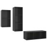 Ensemble de meubles TV 3 pcs Noir brillant Bois d'ingénierie 
