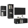 Ensemble de meubles TV 3 pcs Noir brillant Bois d'ingénierie 
