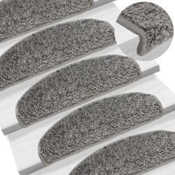 Tapis d'escalier 10 pcs 65x21x4 cm Gris 