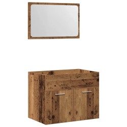 Ensemble de meubles salle de bain 2 pcs bois d'ingénierie 